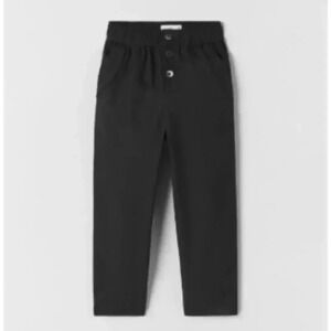 Zara Flowy Flap Pocket Pants- Black